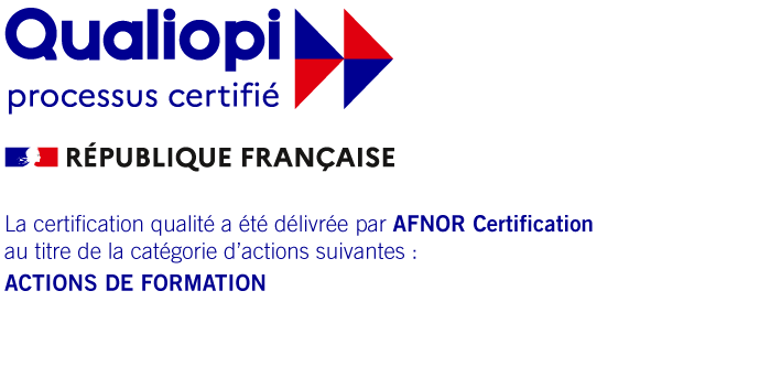 Logo Qualiopi processus certifié - République Française